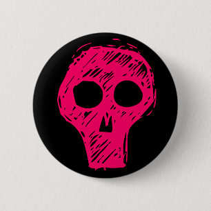 Pink Skull Button