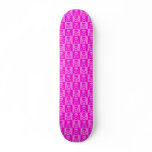 Pink Skull Checkerboard Skateboard