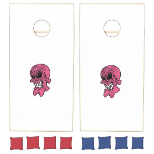 Pink Skull Cornhole Set