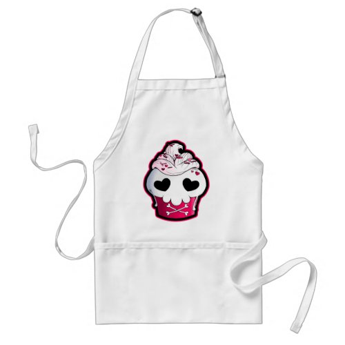 Pink Skull Cupcake Adult Apron