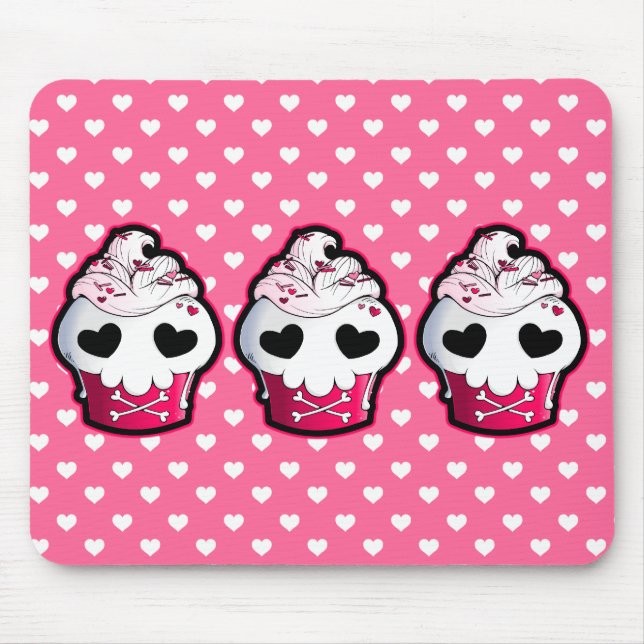 Pink Skull Cupcake Mouse Pad (Front)