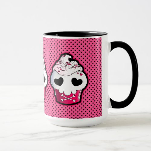 Pink Skull Cupcake Mug