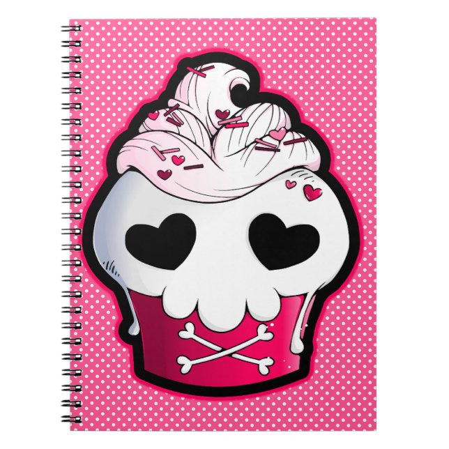 Pink Skull Cupcake Notebook (Front)