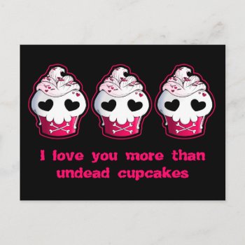 Pink Skull Cupcake Postcard by YamPuff at Zazzle