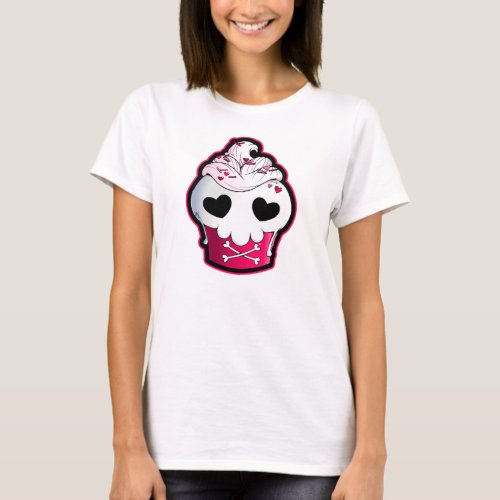 Pink Skull Cupcake T_Shirt