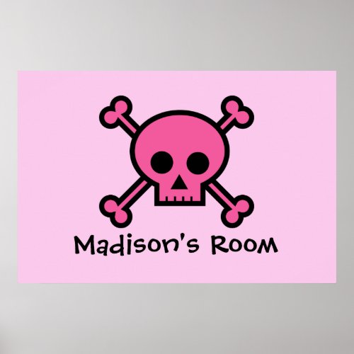Pink Skull Custom Emo Bedroom Poster
