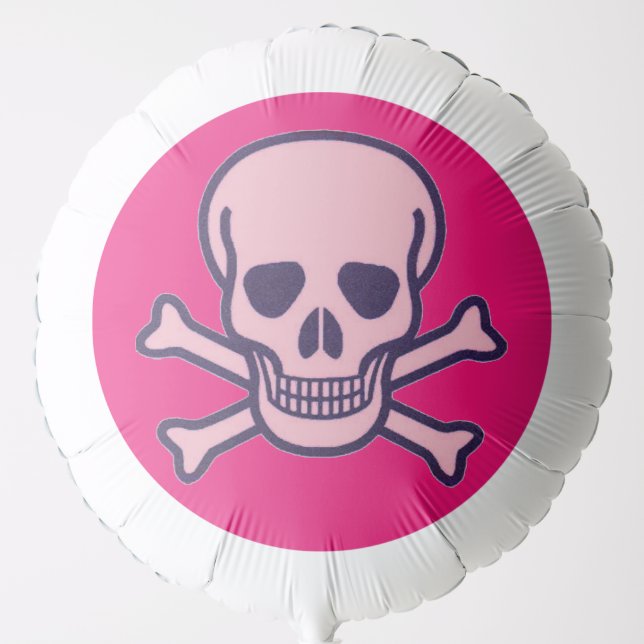 Pink Skull fuchsia helium balloon (Front)