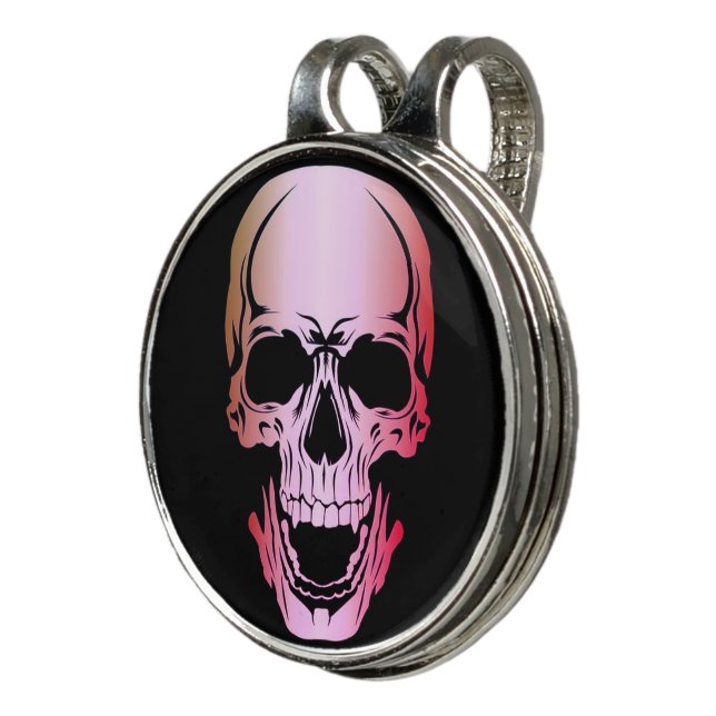 Pink Skull Golf Hat Clip & Ball Marker (3/4)