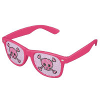 Pink Skull Goth Girl Cute Emo Retro Sunglasses