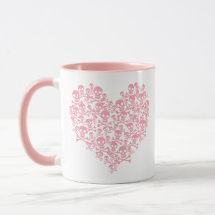 Pink Skull Heart Mug
