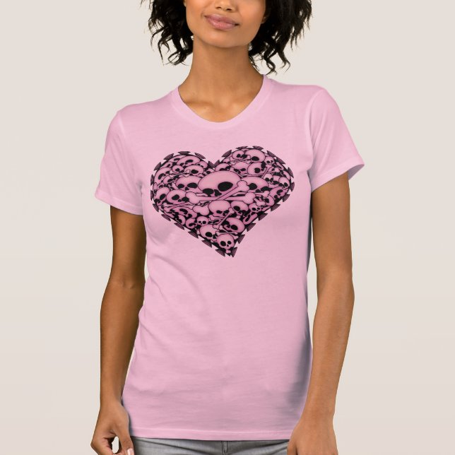 Pink Skull Heart T-Shirt (Front)