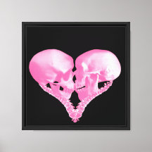 Pink Skull Kiss Heart Romantic Gothic Art