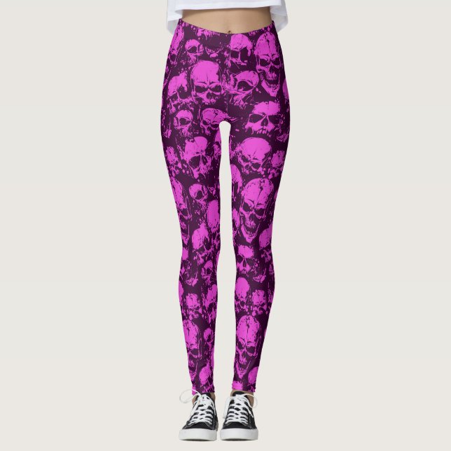 Pink Skull Leggings (Front)