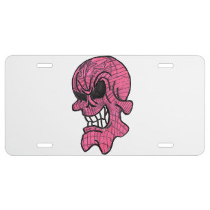 Pink Skull License Plate