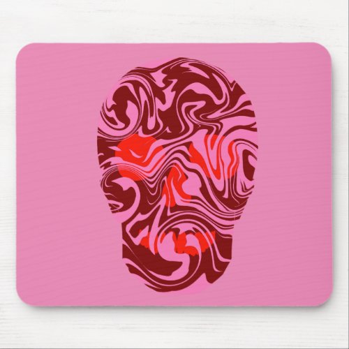 Pink skull mouse pad