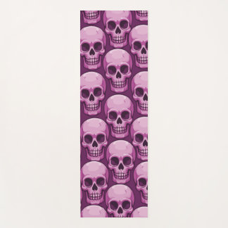 Pink Skull Pattern – Bold Repeating Design Yoga Mat