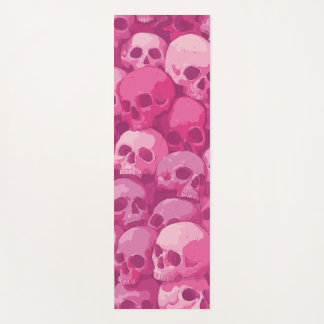 Pink Skull Pattern Pop Art Illustration Yoga Mat