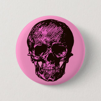 Pink Skull Pinback Button
