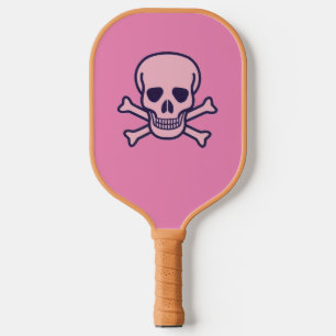 Pink Skull pink and tan pickleball paddle