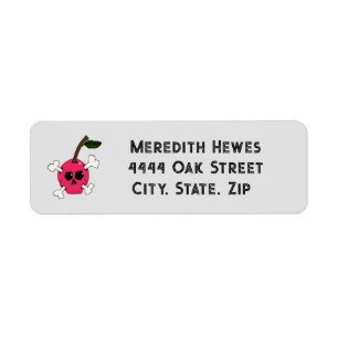 Pink Skull Return Address Labels