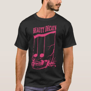 Pink Skull Roses Beauty Decays T-Shirt