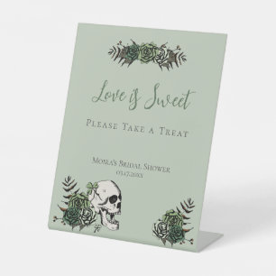 Pink Skull & Roses Irish Bridal Shower Favors Sign