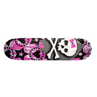 Pink Skull Skateboard Deck