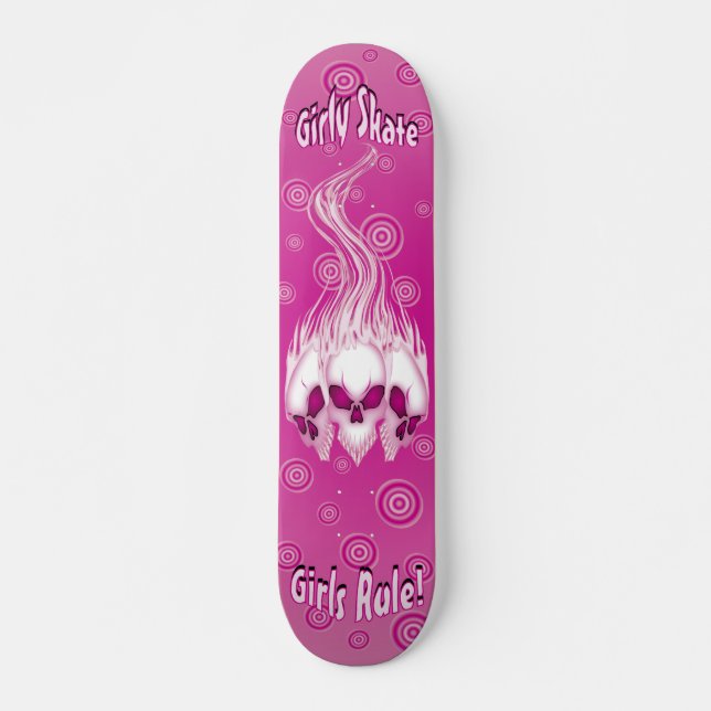 Pink Skull Skateboard Deck (Front)