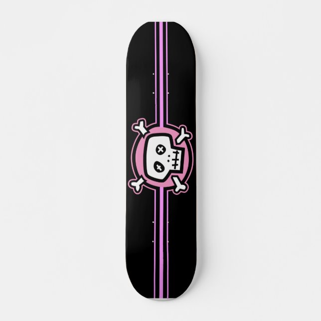 Pink Skull Skateboard Deck (Front)