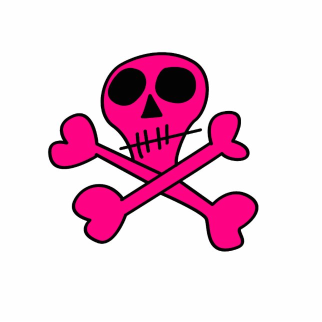 pink skull statuette (Front)