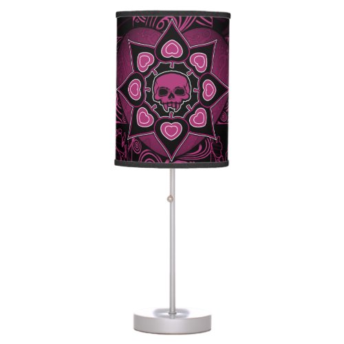 Pink Skull Table Lamp