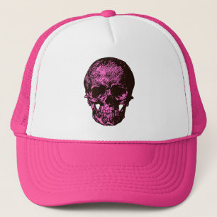 Pink Skull Trucker Hat
