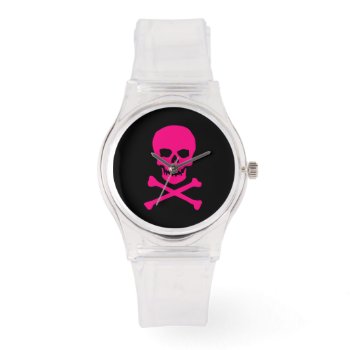 Pink Skull Watch by HeavyMetalHitman at Zazzle
