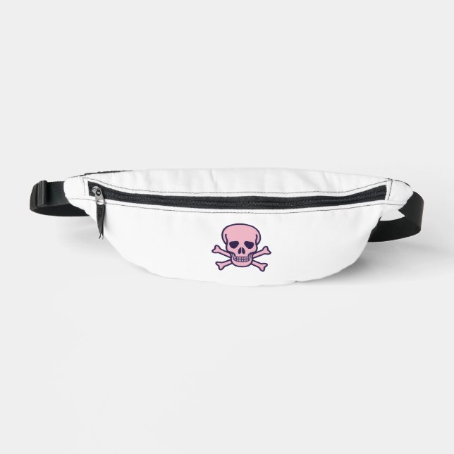 Pink Skull white fanny pack (Front)