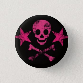 Pink-skulls2 Pinback Button by rockergirl1993 at Zazzle