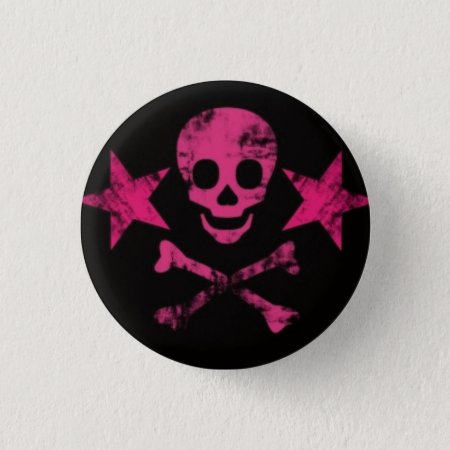 Pink-skulls2 Pinback Button