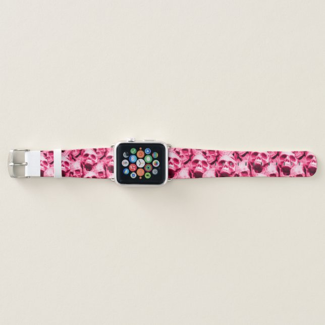 Pink Skulls Apple Watch Band (Front)