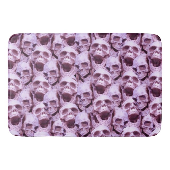 Pink Skulls Bath Mat (Front)