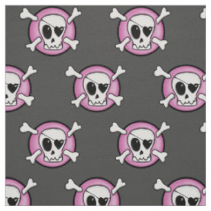 Pink Skulls Fabric