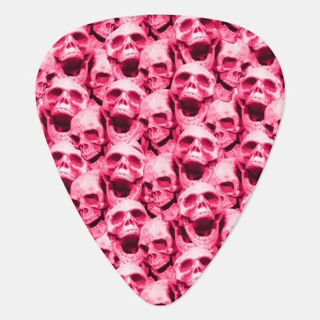 Pink Skulls Guitar Pick (Front)