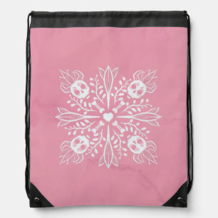 Pink Skulls Pastel Goth Kawaii Cute Horror Drawstring Bag