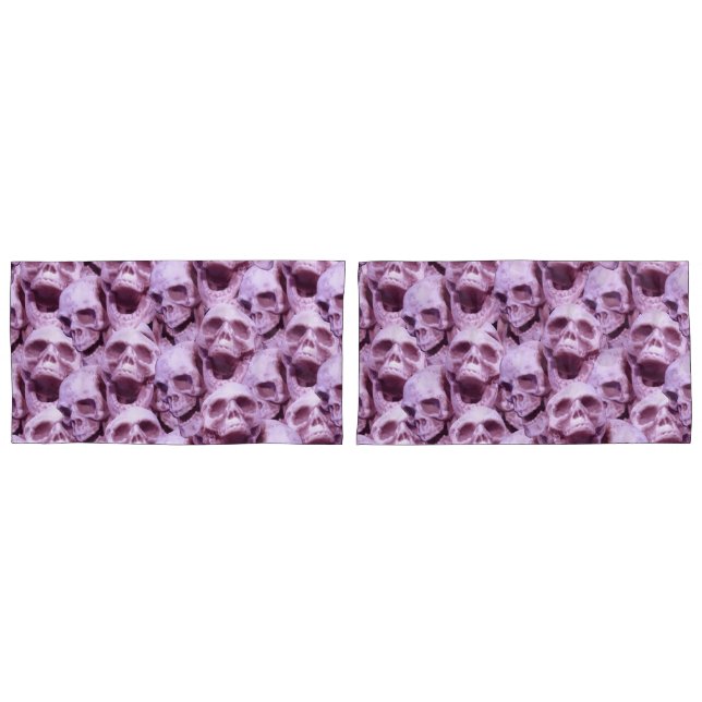 Pink Skulls Pillow Case (Front-Set)