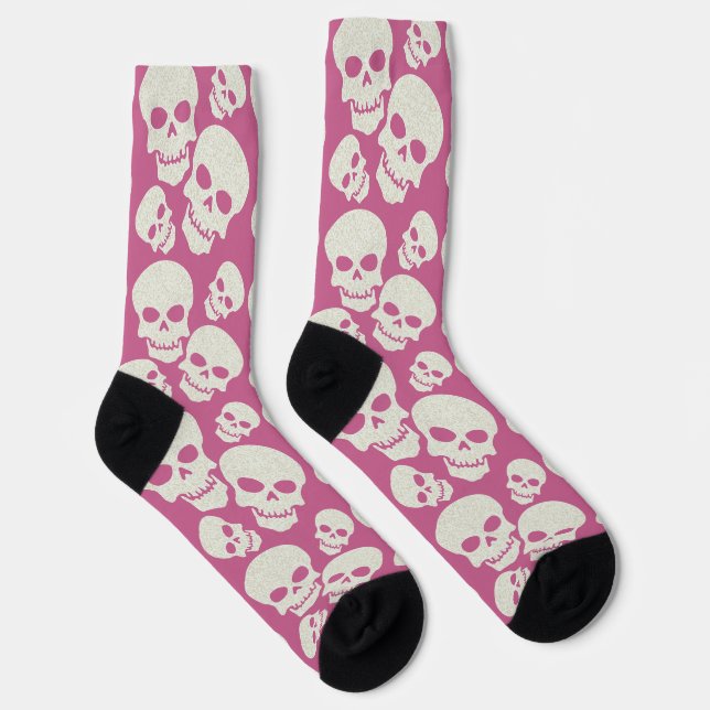 Pink Skulls Socks (Right)