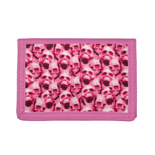 Pink Skulls Trifold Wallet