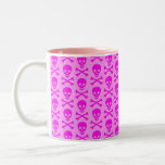 Pink Skulls Two-Tone Coffee Mug