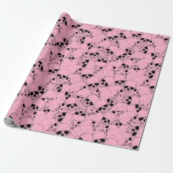 Pink Skulls Wrapping Paper by HeavyMetalHitman at Zazzle