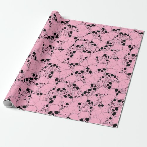 PINK SKULLS WRAPPING PAPER