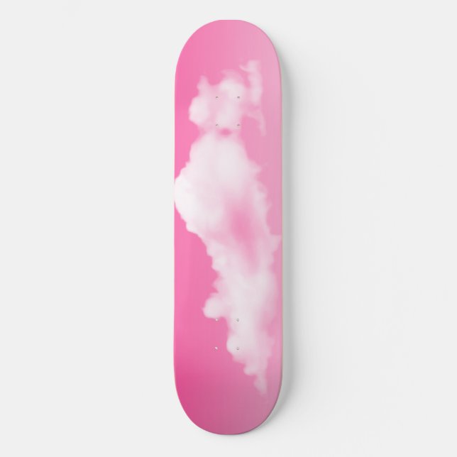 Pink Sky and Clouds Skateboard Deck (Front)