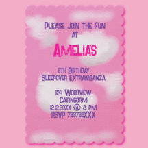 Pink sky and fluffy clouds Birthday