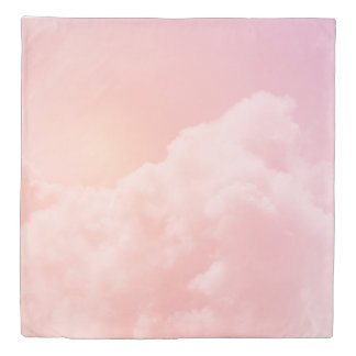 Pink Sky and Fluffy Clouds - Dreamy Home Duvet Cover